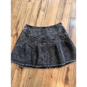 We The Free Free People size 8 black denim jean mini skirt